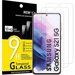 NEW'C Lot de 3, Verre Trempé pour Samsung Galaxy S21 5G (6.2), Film Protection  écran - Anti Rayures - sans Bulles d'air -Ultra Résistant (0,23mm HD Ultra  Transparent) Dureté 9H Glass