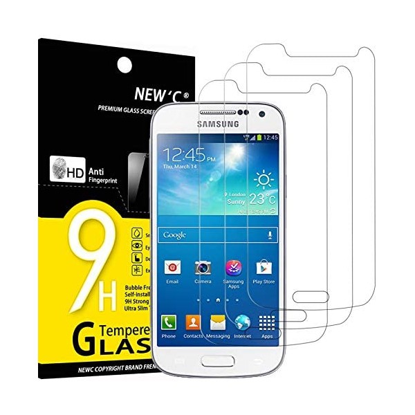 NEW'C Lot de 3, Verre Trempé Compatible avec Samsung Galaxy S4 Mini, Film  Protection écran sans Bulles d'air Ultra Résistant (0,33mm HD Ultra