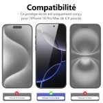 Protection d'écran Verre trempé iPhone 16 Pro Max - PT01