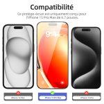Protection d'écran Verre trempé iPhone 15 Pro Max - PT01
