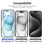 Protection d'écran Verre trempé iPhone 15 Plus - PT01