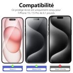 Protection d'écran Verre trempé iPhone 15 / iPhone 15 Pro - PT01