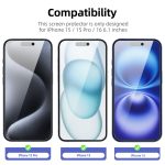 Protection d'écran Verre trempé iPhone 16 / iPhone 15 / iPhone 15 Pro - PT01