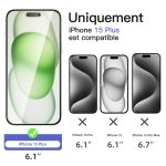 Protection d'écran Verre trempé iPhone 15 Plus - PT01