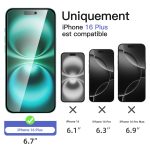 Protection d'écran Verre trempé iPhone 16 Plus - PT01