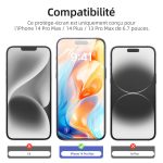Protection d'écran Verre trempé iPhone 14 Pro Max / iPhone 14 Plus / iPhone 13 Pro Max - PT01