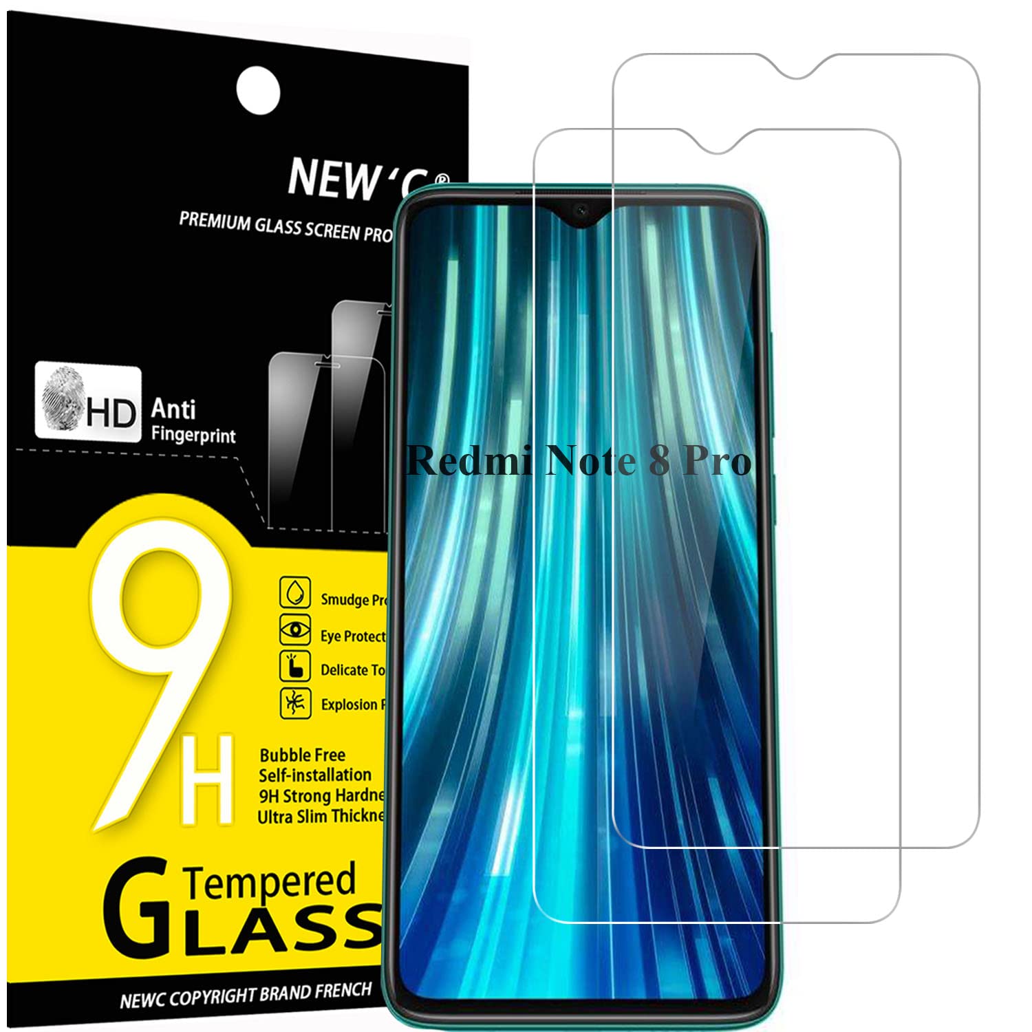 71xaB2NB6ZL.jpg Protection d'écran Verre trempé Redmi Note 8 Pro / Redmi 9