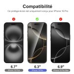Protection d'écran Verre trempé iPhone 16 Pro - PT01