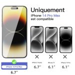 Protection d'écran Verre trempé iPhone 14 Pro Max - PT01