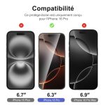 Protection d'écran Verre trempé iPhone 17 / iPhone 17 Pro / iPhone 16 Pro - PT01