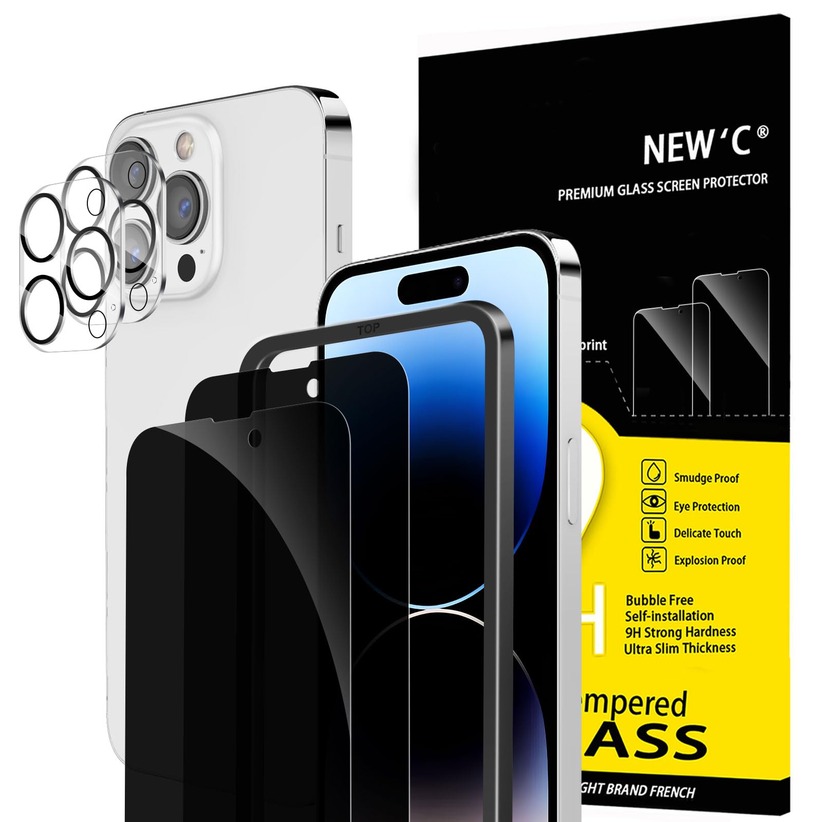 61chAYVvXdL.jpg Protection d'écran Verre trempé iPhone 14 Pro