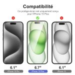 Protection d'écran Verre trempé iPhone 15 Plus - PT01