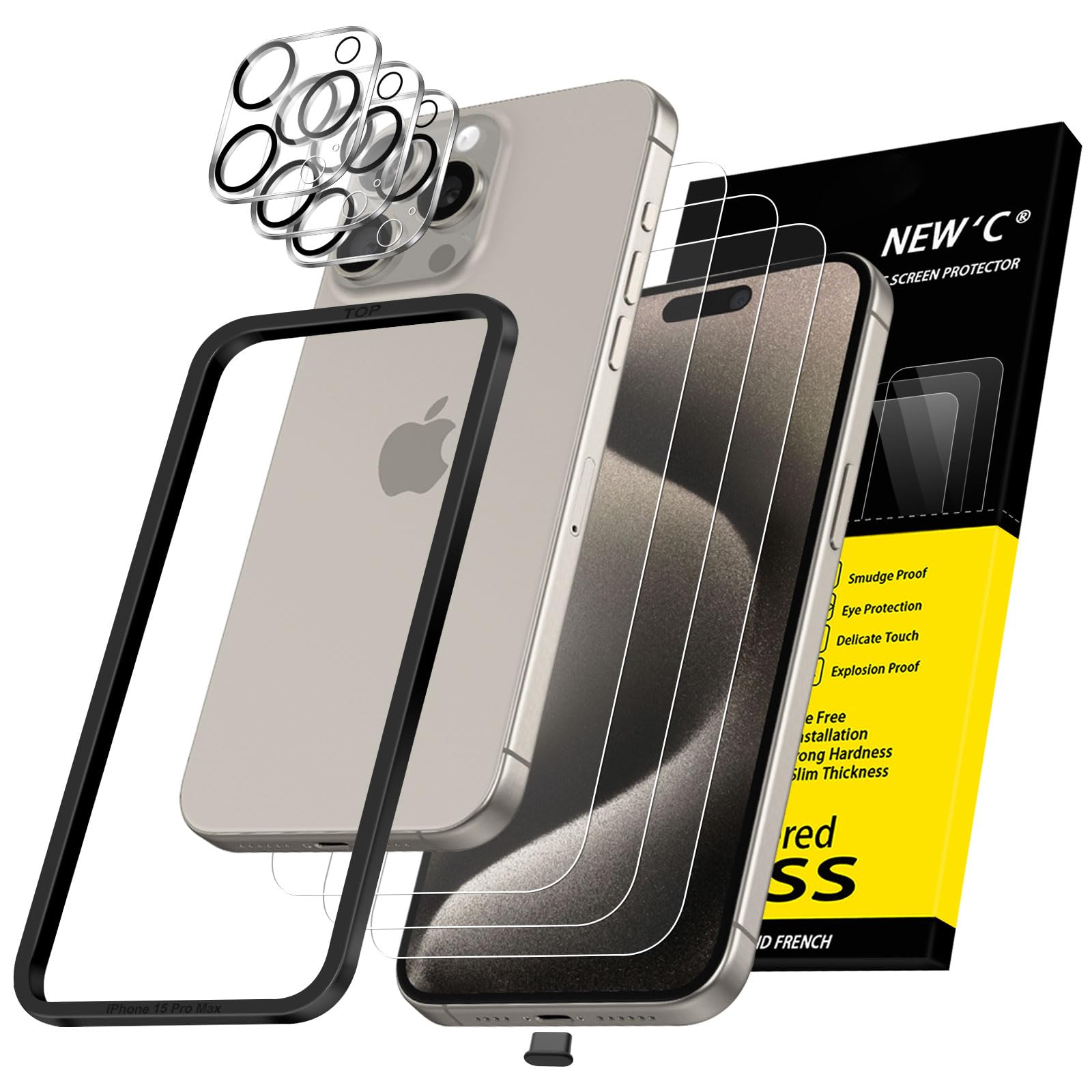 711Op4IigFL.jpg Protection d'écran Verre trempé iPhone 15 Pro Max