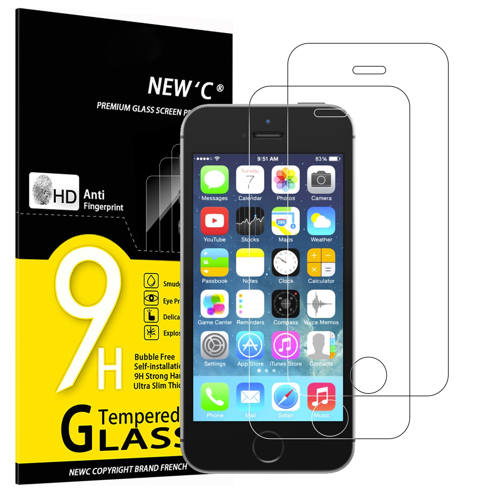 715xndm0S7L.jpg Protection d'écran Verre trempé iPhone 5 / iPhone 5S / iPhone 5C