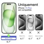 Protection d'écran Verre trempé iPhone 15 Plus - PT01
