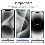 Protection d'écran Verre trempé iPhone 15 Pro Max / iPhone 15 Plus - PT01