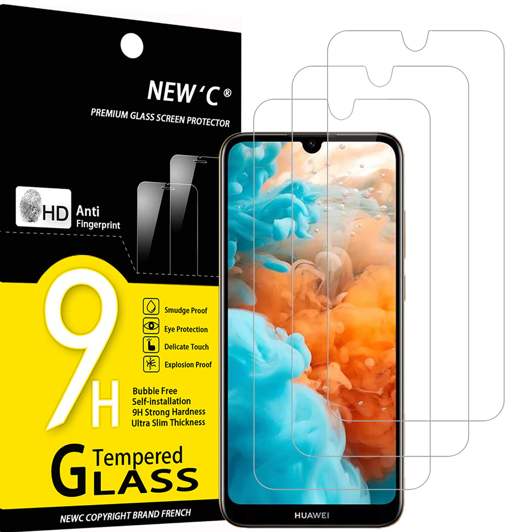 717pnzwm0cL.jpg Protection d'écran Verre trempé Y6 2019 / Y6 Prime 2019