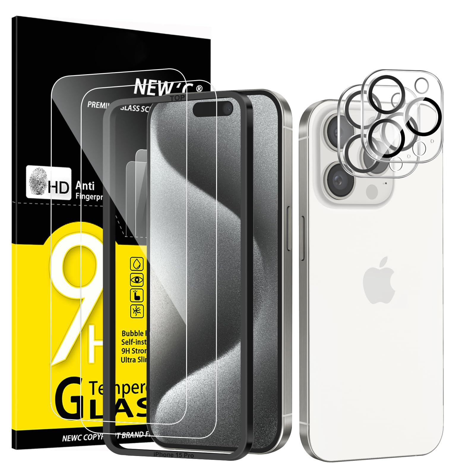 71F0G8lCGkL.jpg Protection d'écran Verre trempé iPhone 15 Pro