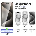 Protection d'écran Verre trempé iPhone 15 Pro - PT01