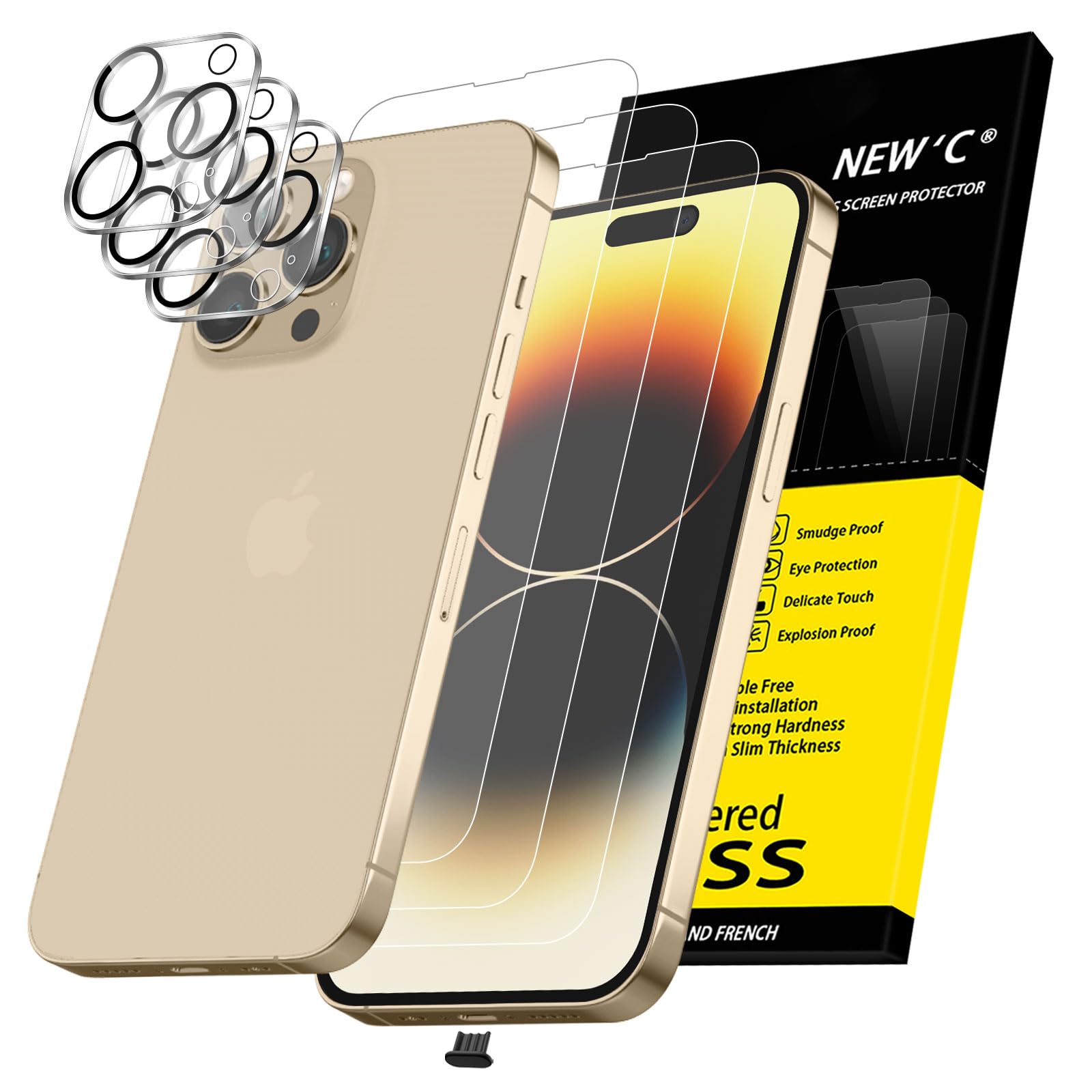 71cFlnWueL.jpg Protection d'écran Verre trempé iPhone 14 Pro