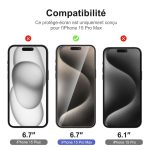 Protection d'écran Verre trempé iPhone 15 Pro Max - PT01