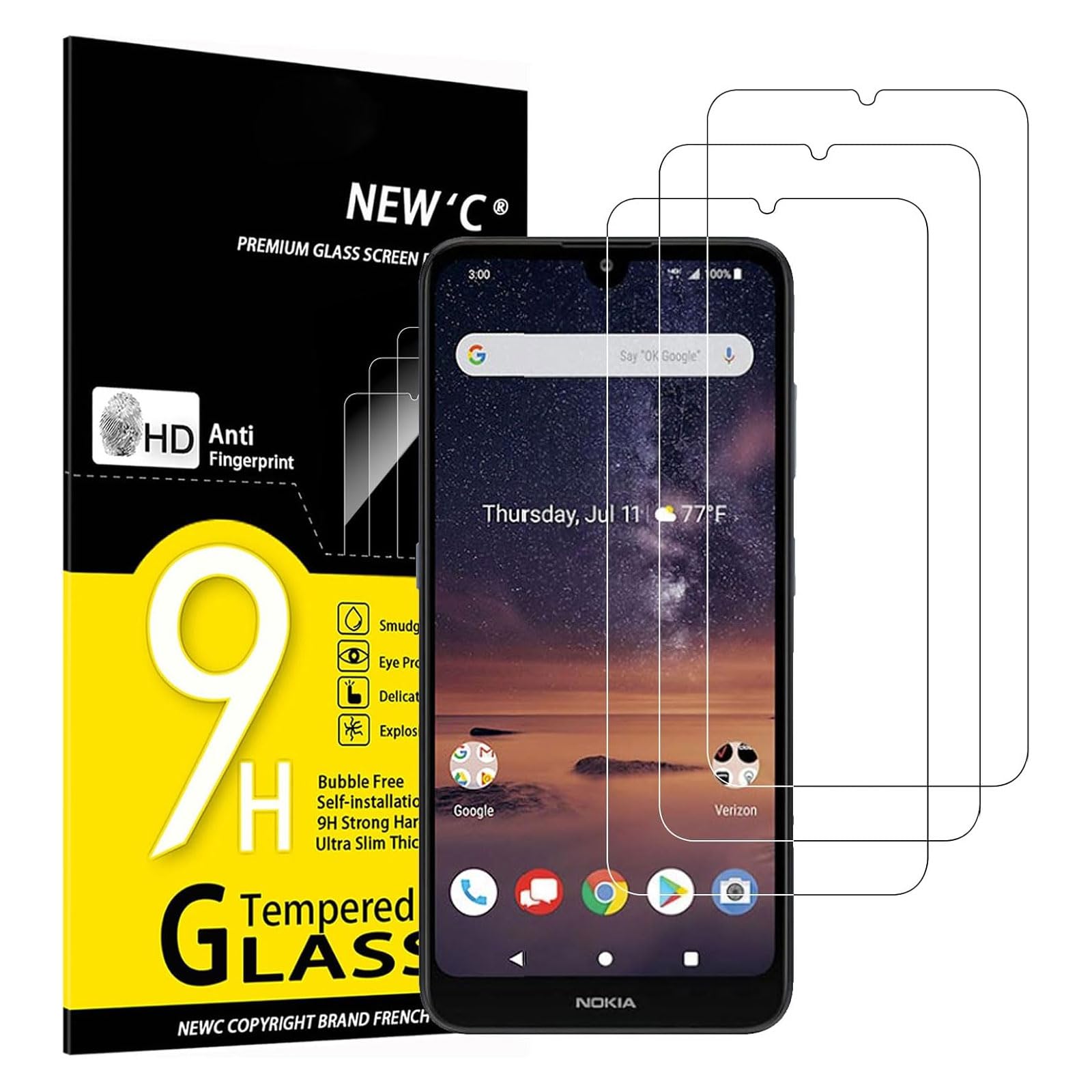 71mZi7xw-L.jpg Protection d'écran Verre trempé Nokia 3 V