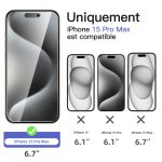 Protection d'écran Verre trempé iPhone 15 Pro Max - PT01