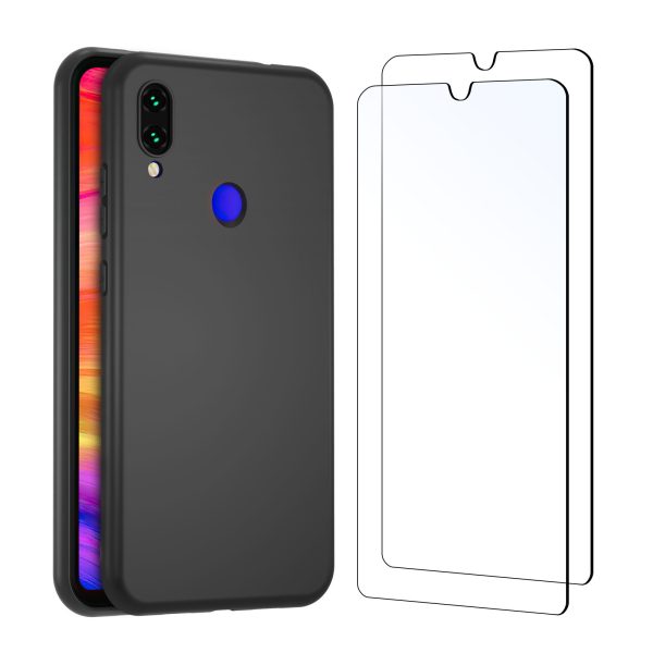 Coque silicone + Verre Trempé pour Redmi Note 7 NR