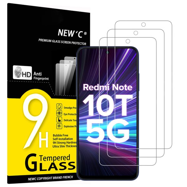 Lot de 3 Verre Trempé pour Xiaomi Redmi Note 10T 5G