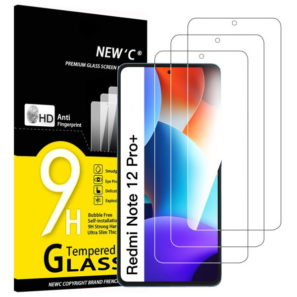 Lot de 3 Verre Trempé pour Xiaomi Redmi Note 12 Pro, 12 Pro+ 5G