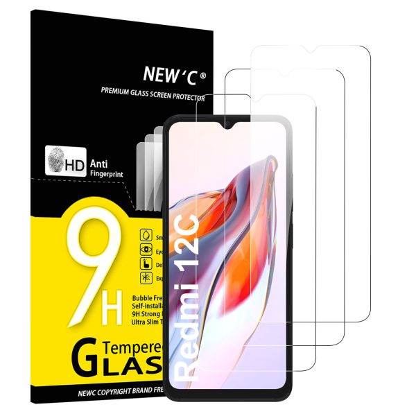 Lot de 3 Verre Trempé pour Xiaomi Redmi 12C/ Redmi 10C