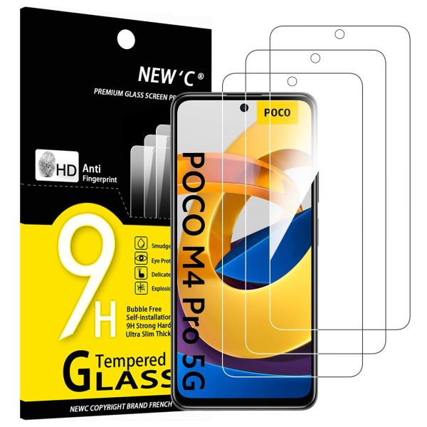 Lot de 3 Verre Trempé pour Xiaomi Poco M4 Pro 5G, Poco X4 GT