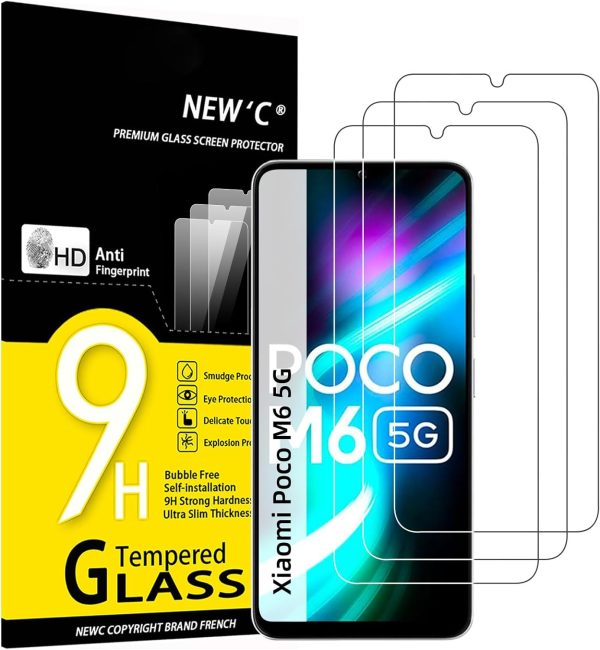 Lot de 3 Verre Trempé pour Xiaomi Poco M6 5G