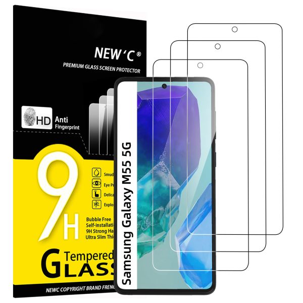 Lot de 3 Verre Trempé pour Samsung Galaxy M55 5G,C55 5G