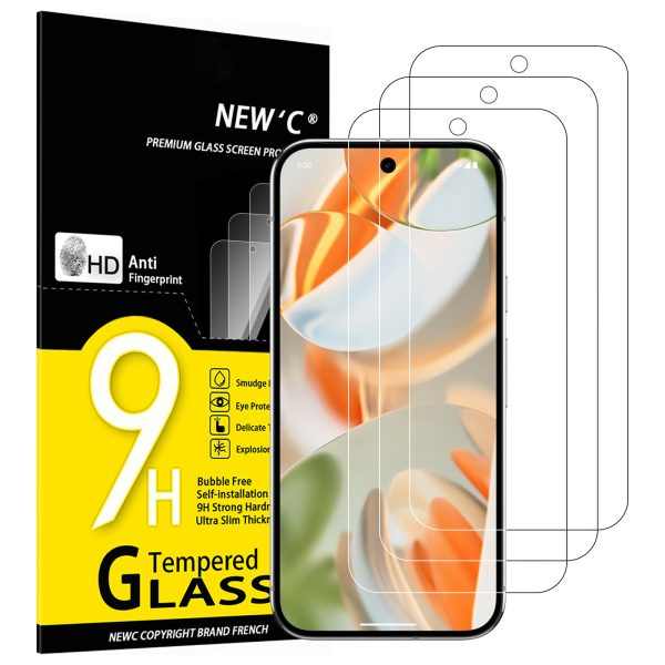 Lot de 3 Verre Trempé pour Google Pixel 9, Pixel 9 Pro