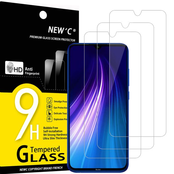 Lot de 3 Verre Trempé pour Redmi Note 8, Note8 2021,Mi 9 Lite